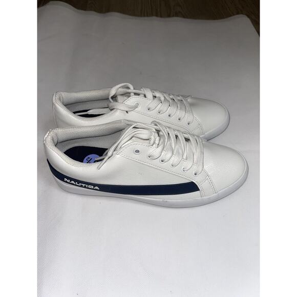 Nautica Endesha Sz 8.5 Low Top Sneakers Shoe White Navy Women’s Fashion‎ NEW - Picture 5 of 10